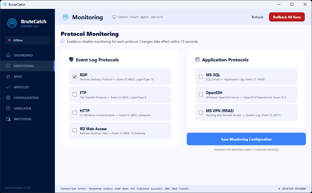 BruteCatch Monitoring